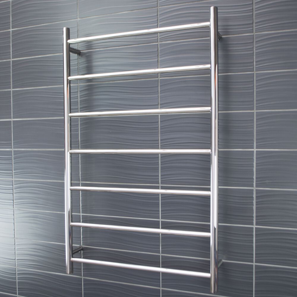 Radiant Non-Heated Towel Rail - 700 x 1130mm - 7 Round Bars - Mirror Polished ｜ Ideal Bathroom Centre