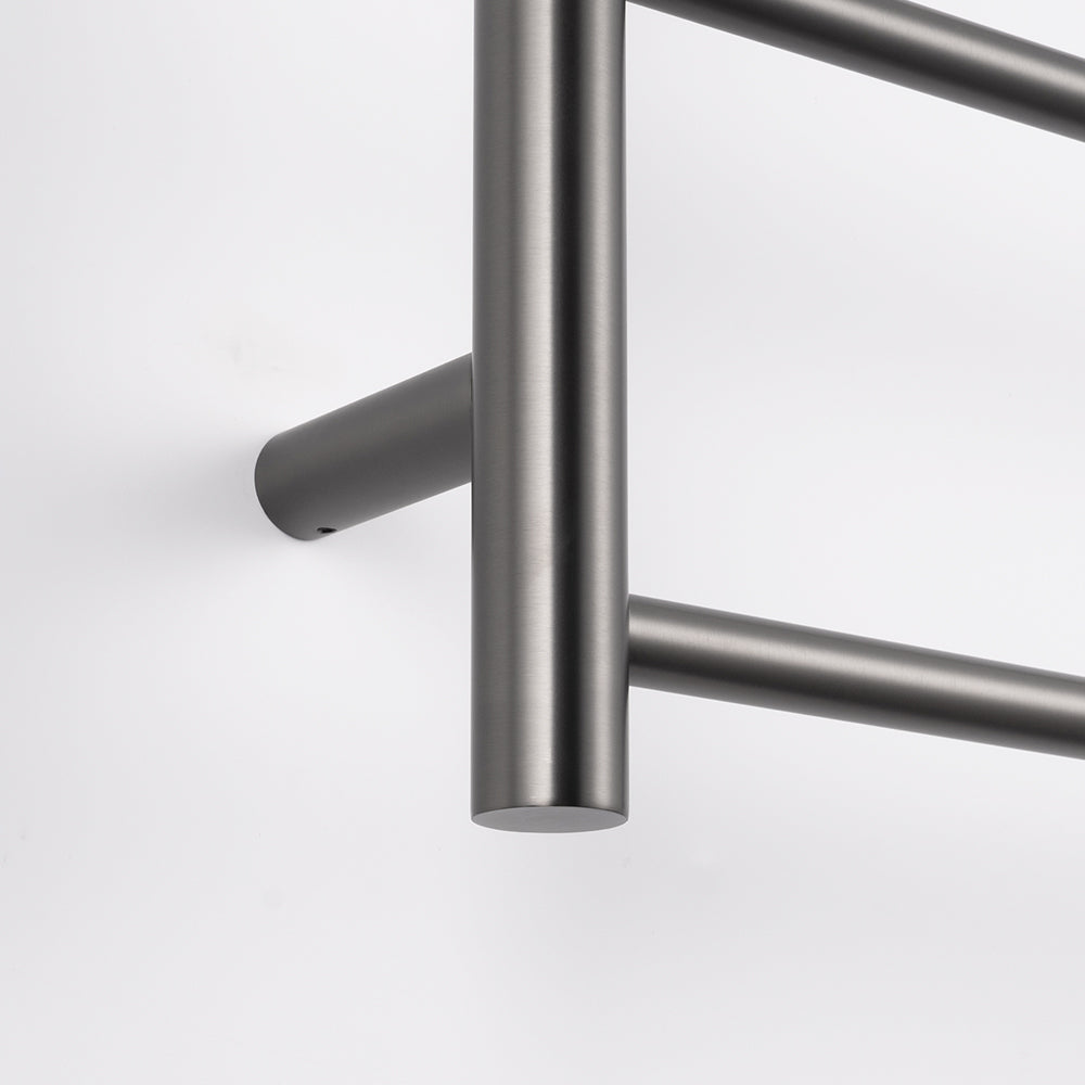 Radiant Non-Heated Towel Rail - 700 x 830mm - 6 Round Bars - Gun Metal Grey ｜ Ideal Bathroom Centre