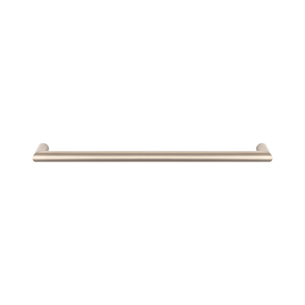 Radiant Warm Brushed Nickel Single Round Bar Towel Rail - 650mm ｜ Ideal Bathroom Centre