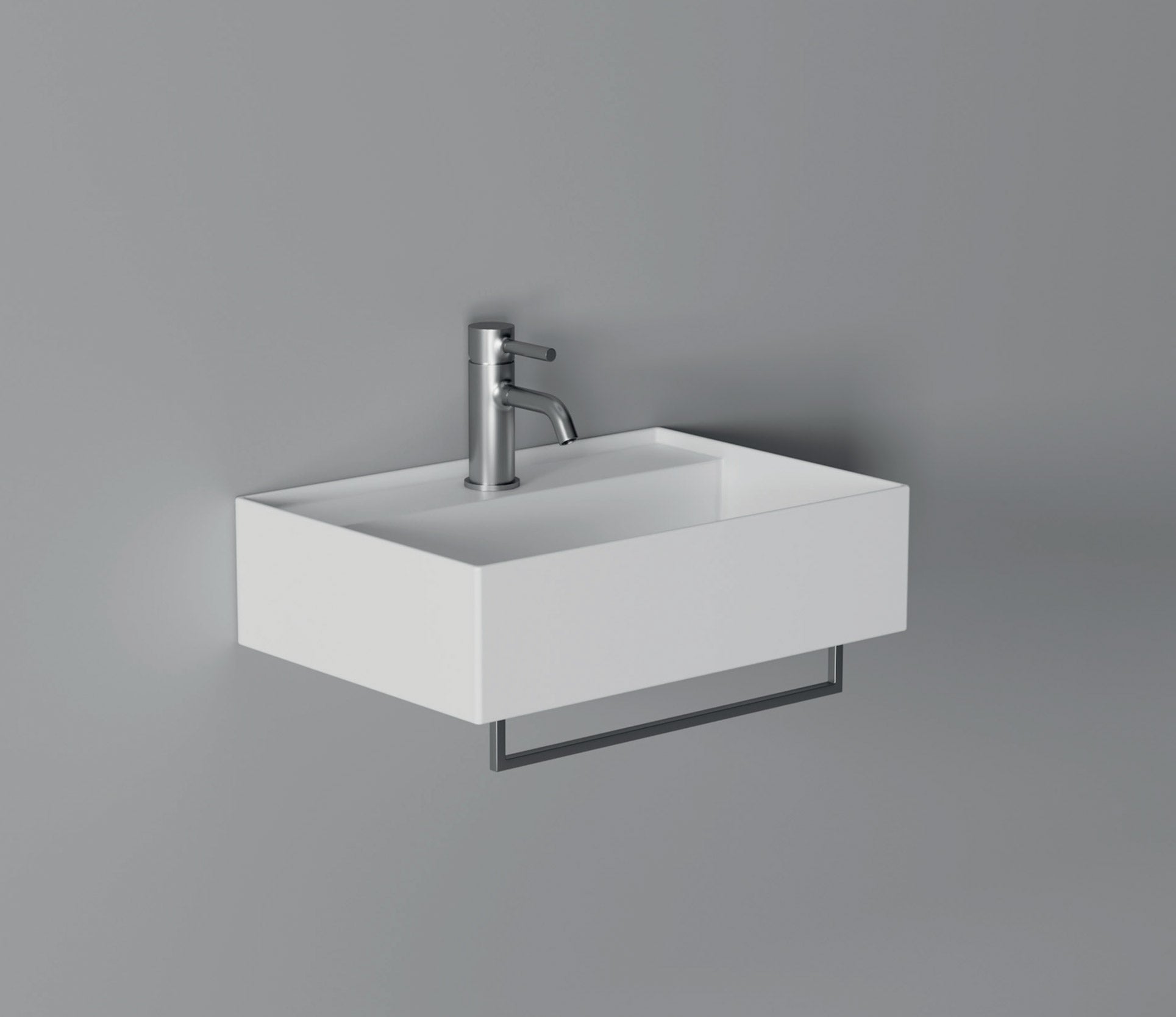 Studio Bagno Shard X Mini Bench/Wall Basin 1TH, Gloss White