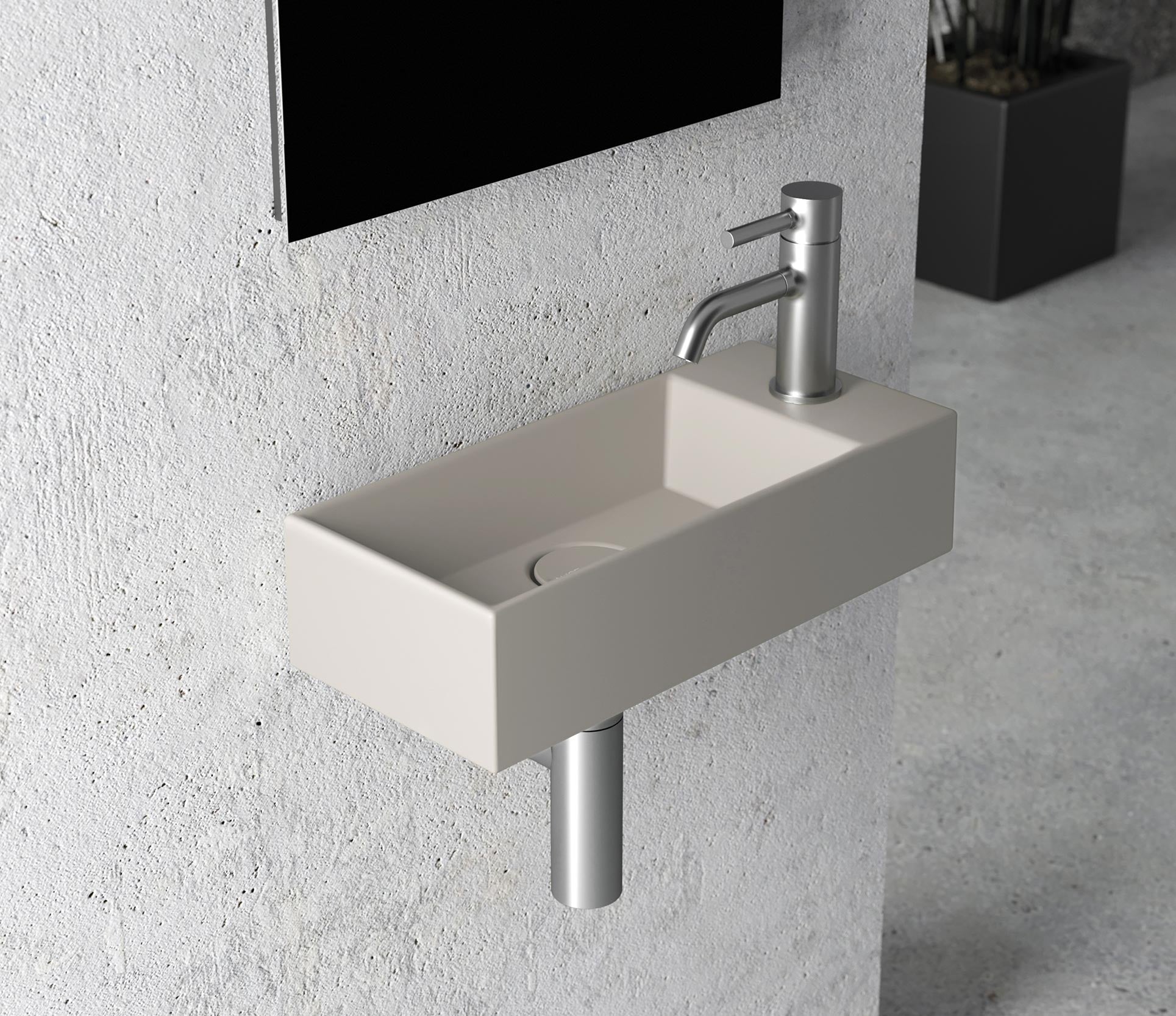 Studio Bagno Spy 45 Bench/Wall Basin NTH - Matte White, Gloss White