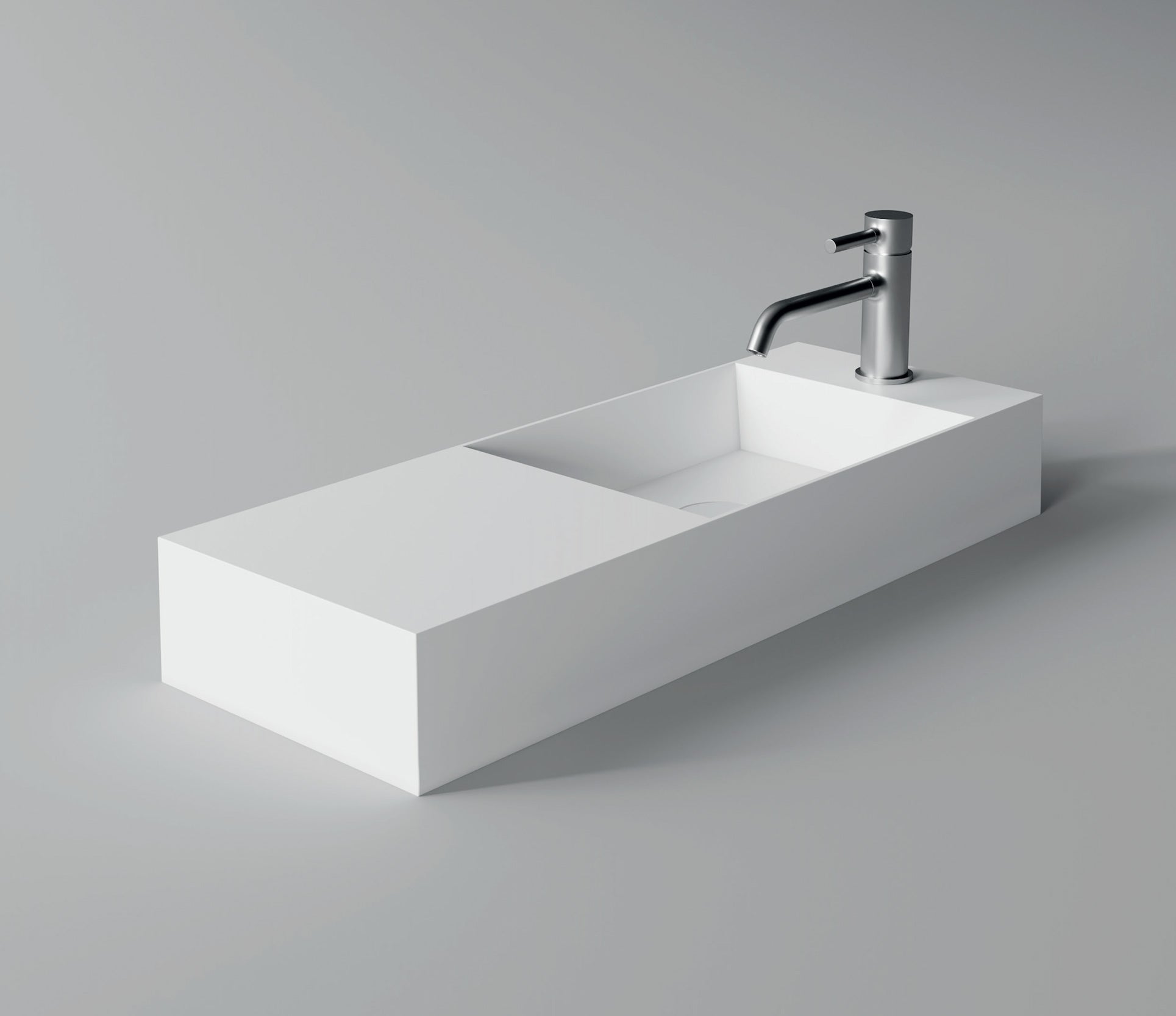 Studio Bagno Spy 75 Bench/Wall Basin NTH - Matte Black, Matte White