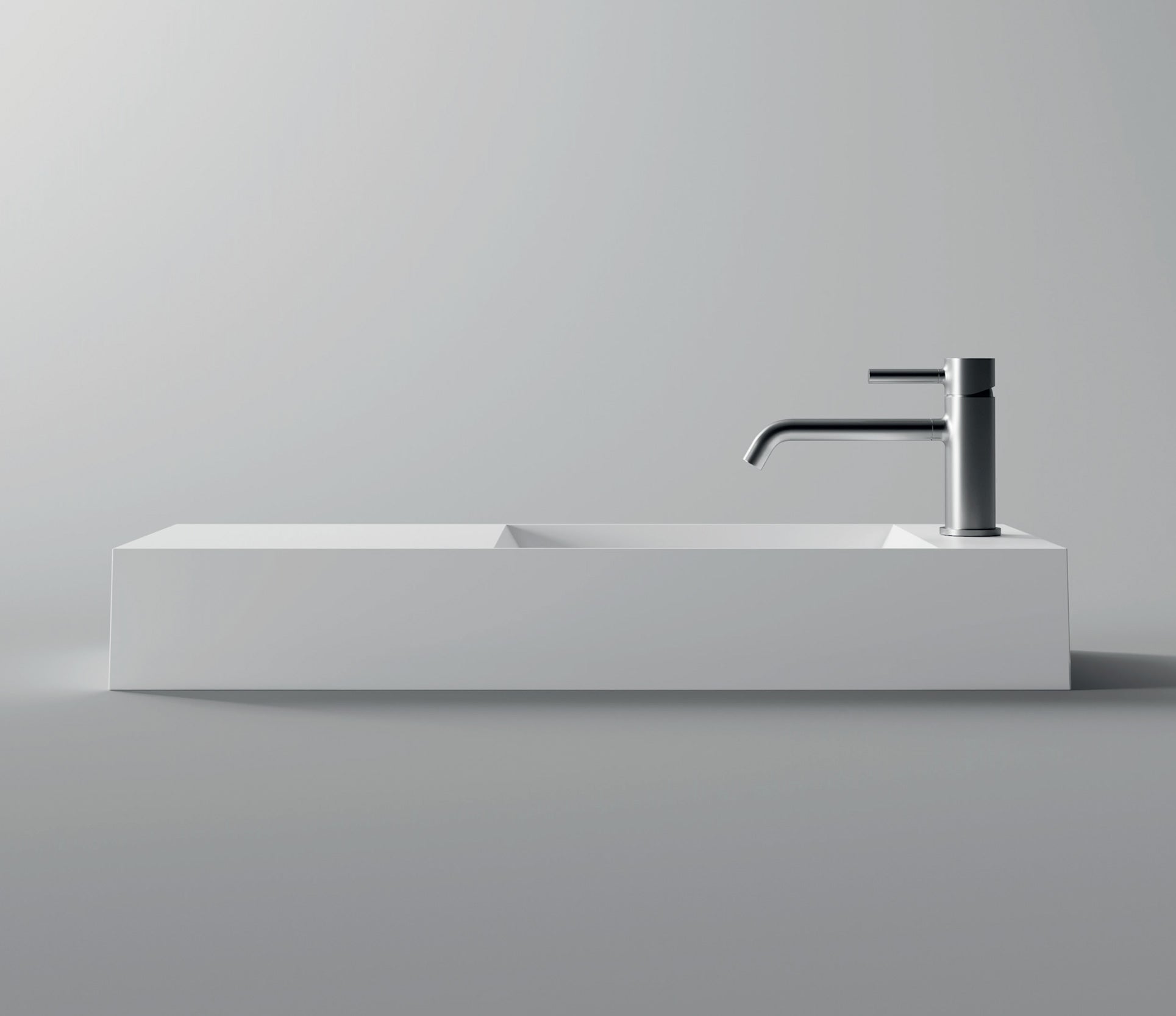 Studio Bagno Spy 75 Bench/Wall Basin 1TH - Matte Black, Matte White