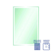 Thermogroup Sierra Rectangle Polished Edge Mirror with Sandblasted Border - 1200x800mm with Hangers and Demister