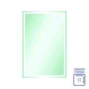 Thermogroup Sierra Rectangle Polished Edge Mirror with Sandblasted Border - 1200x800mm with Hangers