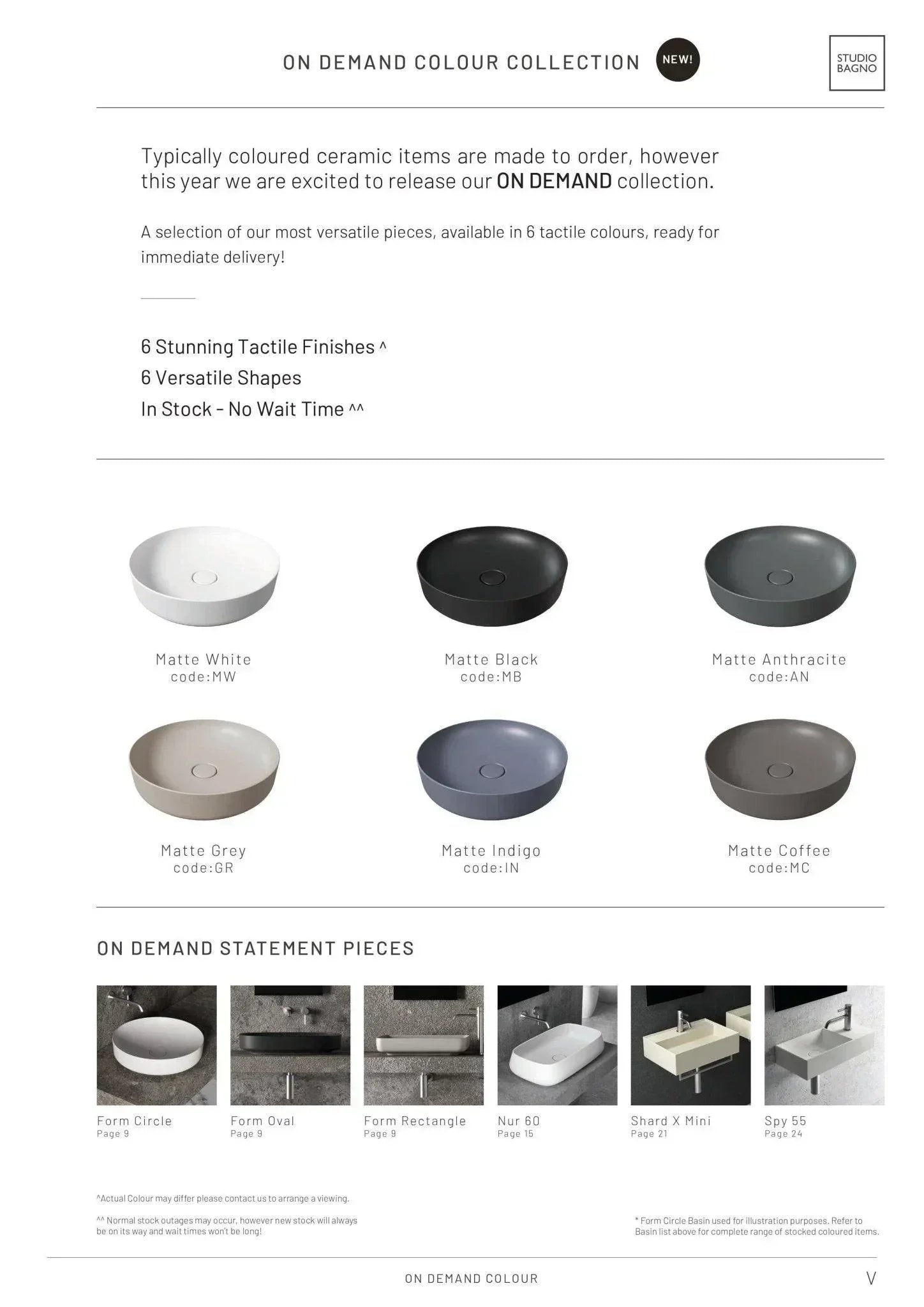 Studio Bagno Form Circle Bench Basin - Matte Indigo