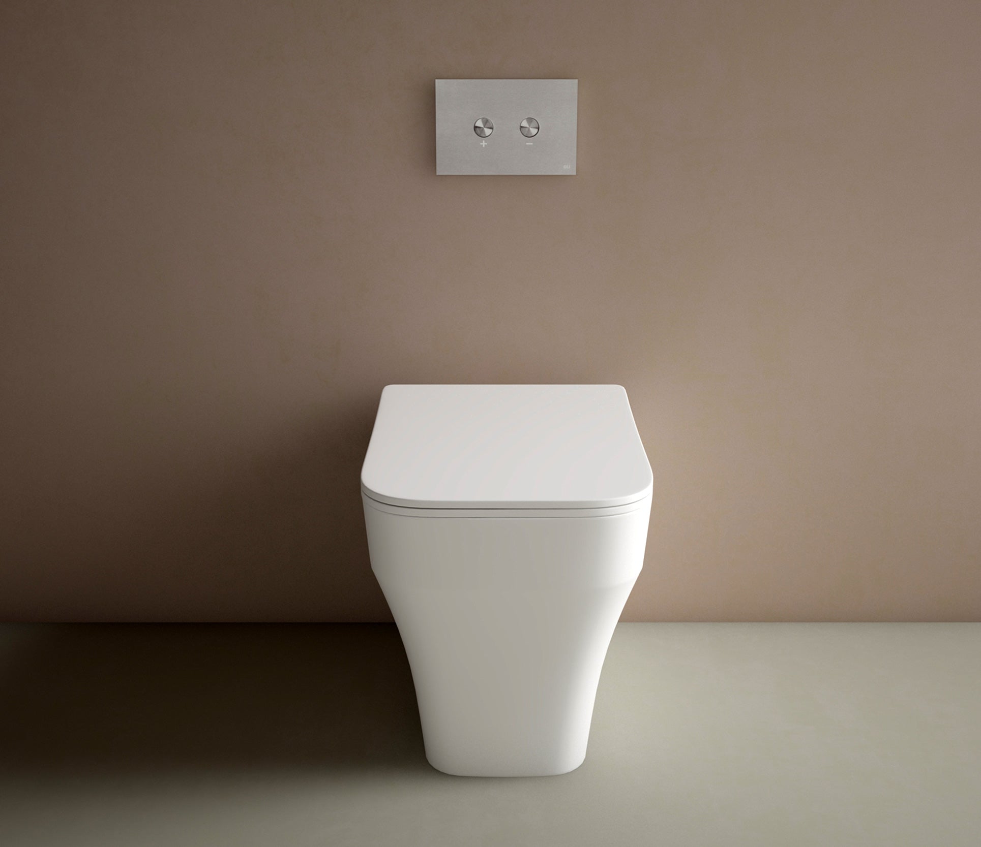 Studio Bagno Synthesis Eco Rimless Wall Faced Toilet, Gloss White
