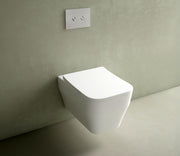 Studio Bagno Synthesis Eco Rimless Wall Hung Toilet, Gloss White