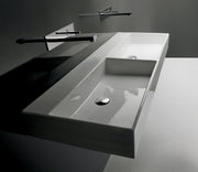 Studio Bagno Unlimited 140 V2 Double Bowl Bench/Wall Basin 2TH, Gloss White