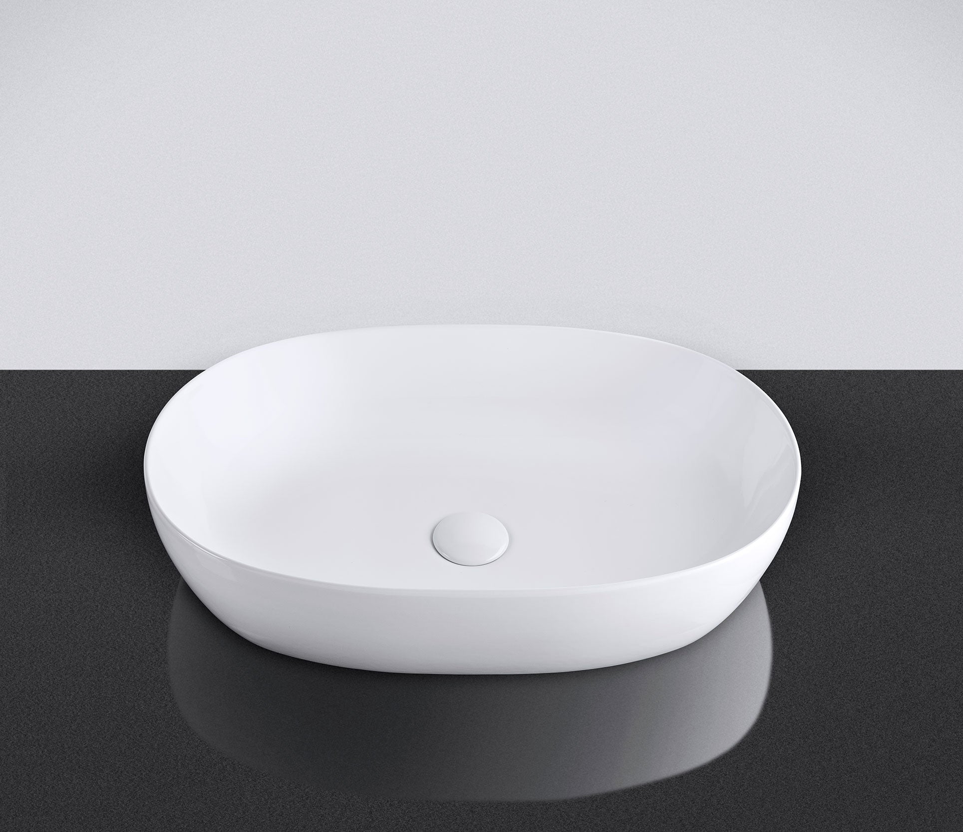 Studio Bagno Vita 60 bench basin - Matte Black, Gloss White