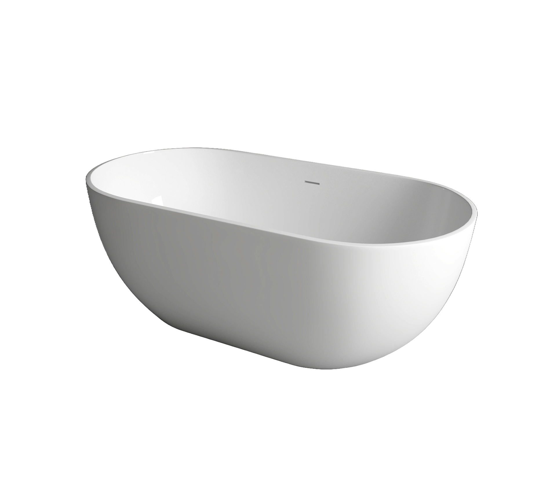 Studio Bagno Vita 1700 Freestanding Bath - Satin White, Semi Gloss White