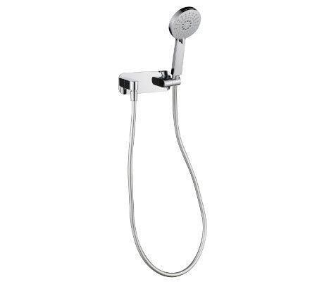 MILLENNIUM-Millennium Akemi Hand Shower On Plate - Brand_Millennium, Collection_Akemi, Colour_Black & Chrome, Colour_Chrome, Product Type_Shower On Bracket, Room_Bathroom, Shape & Design_Round-Ideal Bathroom Centre