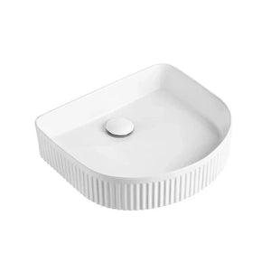 ADP Arch Fluted Ceramic Above Counter Basin, Gloss White
