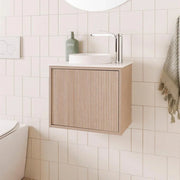 ADP Clifton Mini Small Space Wall Hung Vanity - Ideal Bathroom CentreCLIMDS0470WHCCPGCoastal Oak WoodmattJoy Gloss White