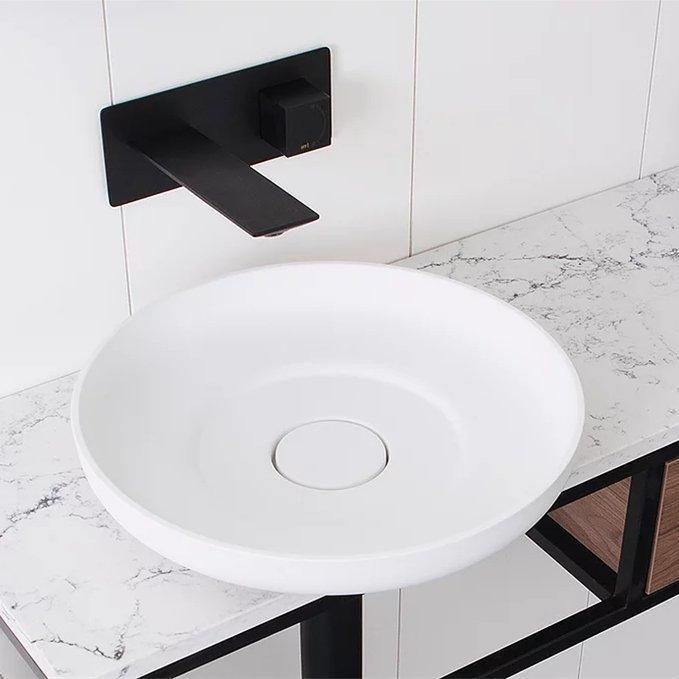 ADP Flume Ceramic Above Counter Basin Matte White - Ideal Bathroom CentreTOPPFLU400WM