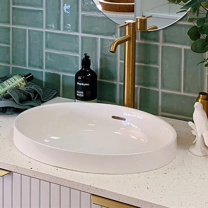 ADP Ozera Solid Surface Semi Inset Basin - Ideal Bathroom CentreTOPSOZE5037WMMatte White