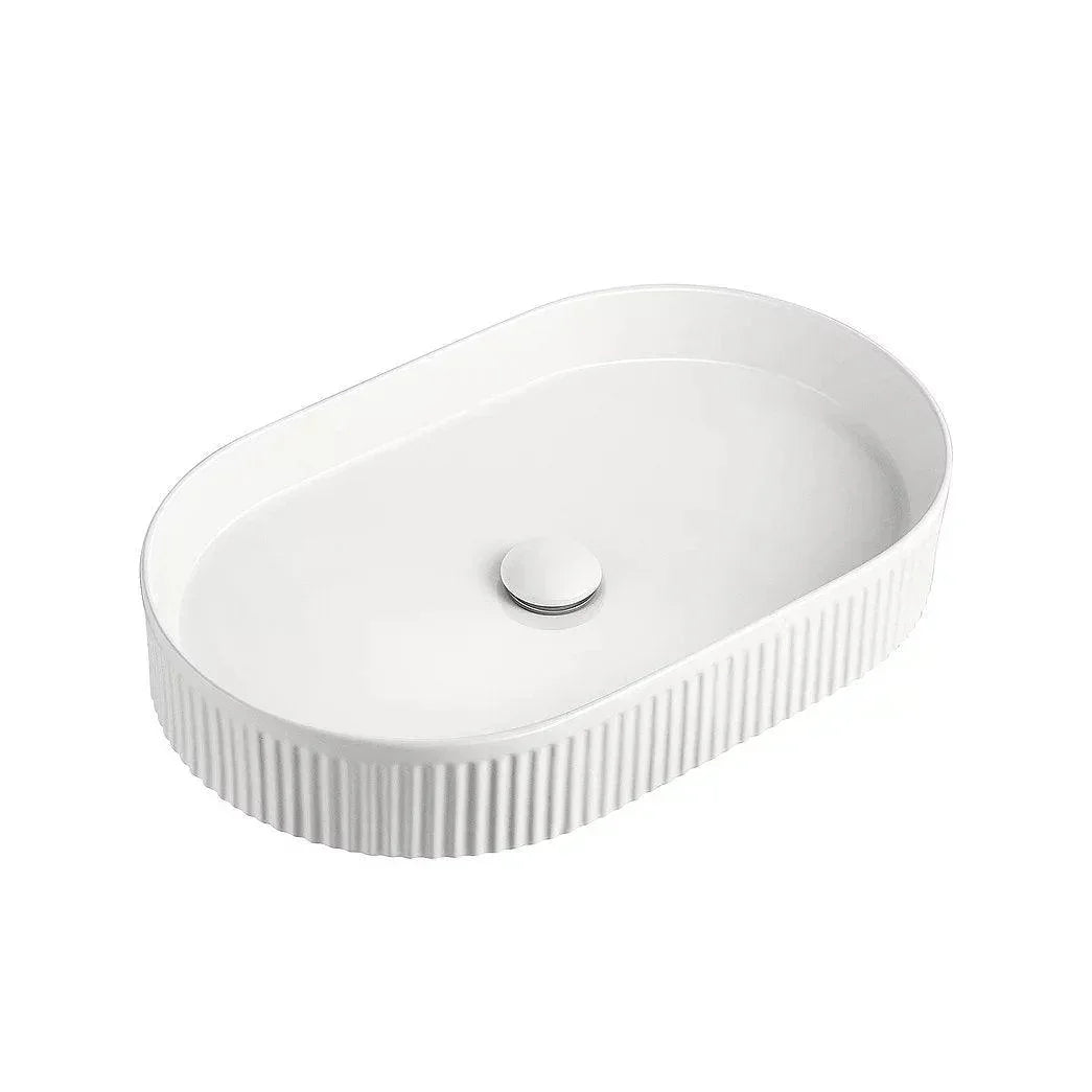 ADP Pill Fluted Ceramic Above Counter Basin - Ideal Bathroom CentreTOPCPFL5836GW