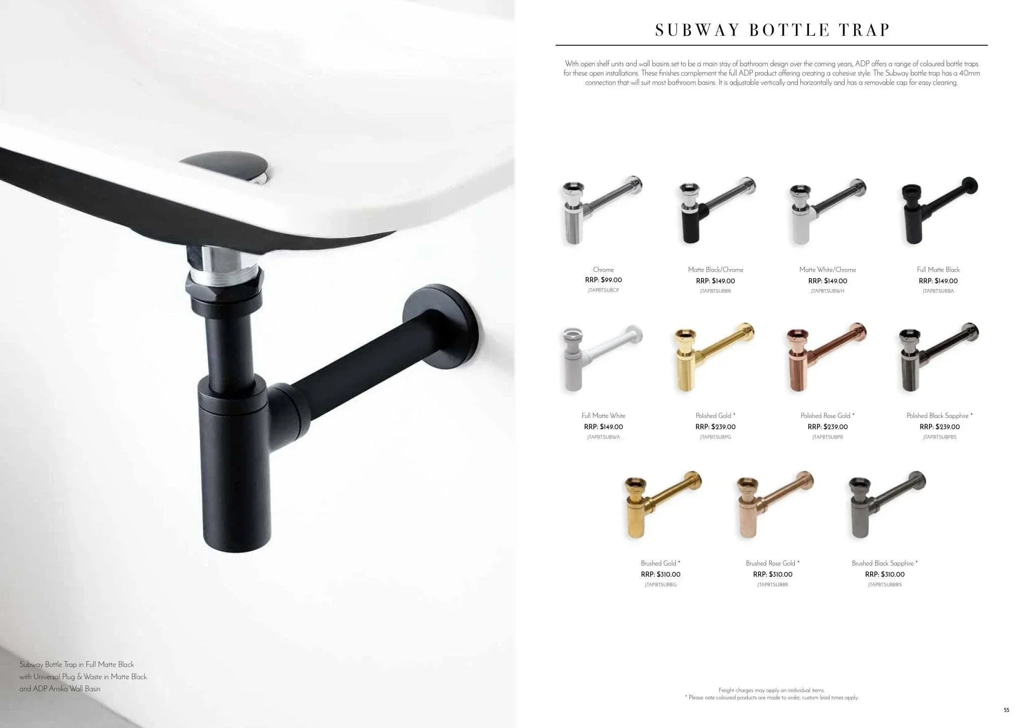 ADP Subway Bottle Trap - Ideal Bathroom CentreJTAPBTSUBBBSBrushed Black Sapphire