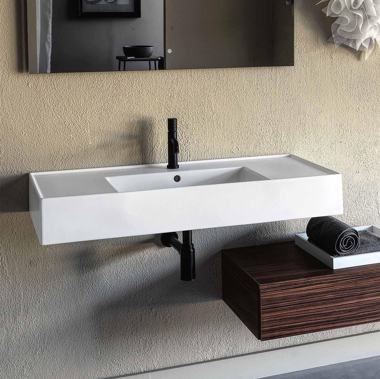 ADP Teorema 1000mm Ceramic Wall Hung Basin - Ideal Bathroom CentreTOPCTEO100GWCCentre Bowl1 Tap Hole