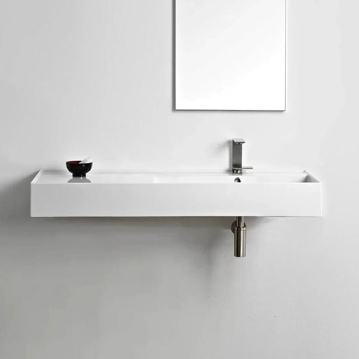ADP Teorema 1200mm Ceramic Wall Hung Basin - Ideal Bathroom CentreTOPCTEO120GWRRight Rowl1 Tap Hole