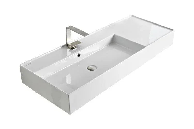 ADP Teorema 1200mm Ceramic Wall Hung Basin - Ideal Bathroom CentreTOPCTEO120GWL-0THLeft BowlNo Tap Hole