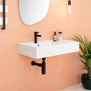ADP Teorema 800mm Ceramic Wall Hung Basin - Ideal Bathroom CentreTOPCTEO80GWLLeft Bowl1 Tap Hole