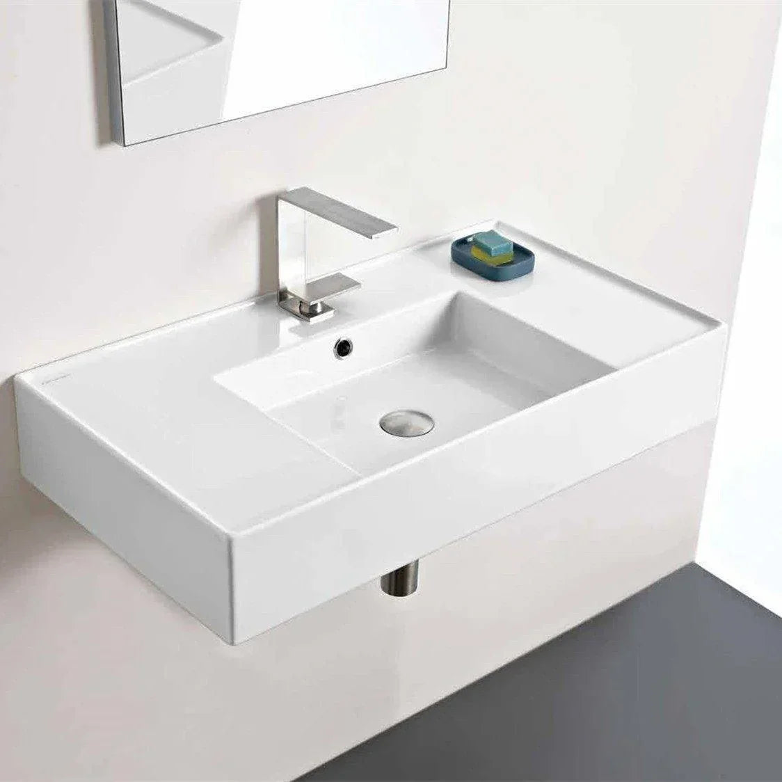 ADP Teorema 800mm Ceramic Wall Hung Basin - Ideal Bathroom CentreTOPCTEO80GWCCentre Bowl1 Tap Hole