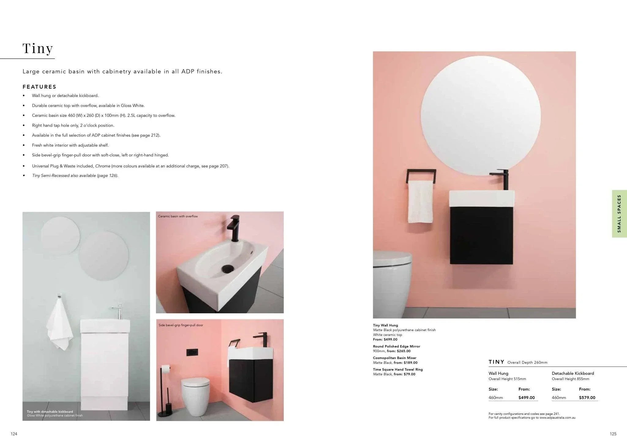 ADP Tiny 465mm Small Space Vanity - Ideal Bathroom CentreTIN0465WHWall hung