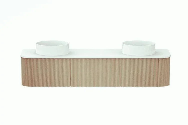 ADP Waverley Curved Wall Hung Vanity - Ideal Bathroom CentreWAVFAS1800WHDCP1800mmDouble Bowl BasinCoastal Oak