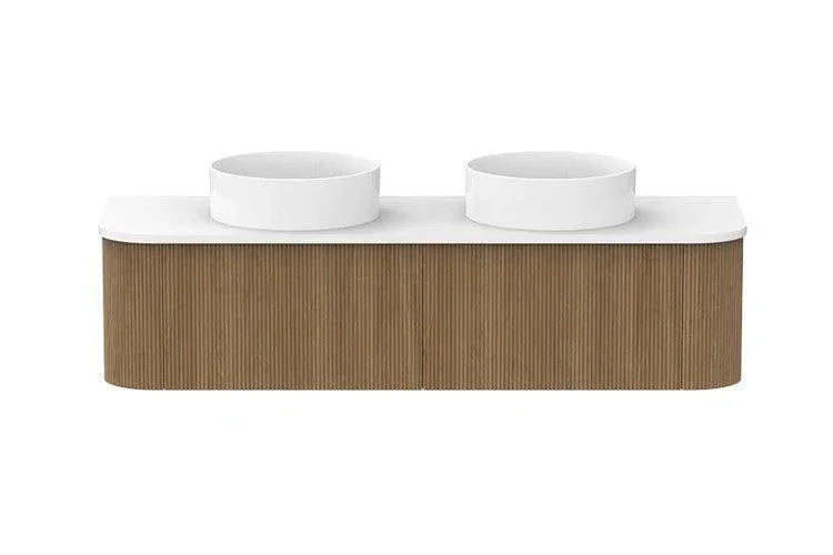 ADP Waverley Curved Wall Hung Vanity - Ideal Bathroom CentreWAVFAS1500WHDCP1500mmDouble Bowl BasinPrime Oak