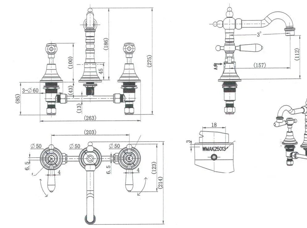 Bordeaux Basin Tap Set - Ideal Bathroom CentreBOR001-1BNBrushed Nickel