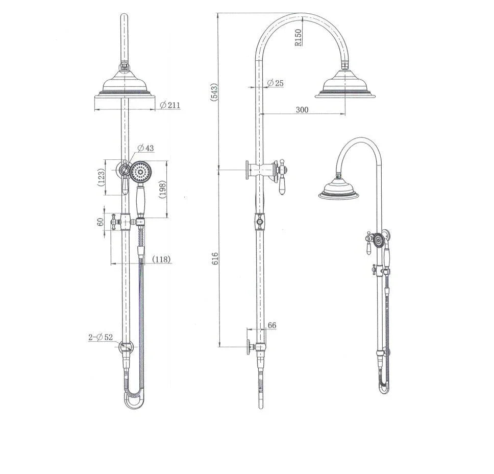 Bordeaux Shower Column Set - Ideal Bathroom CentreBOR013BNBrushed Nickel
