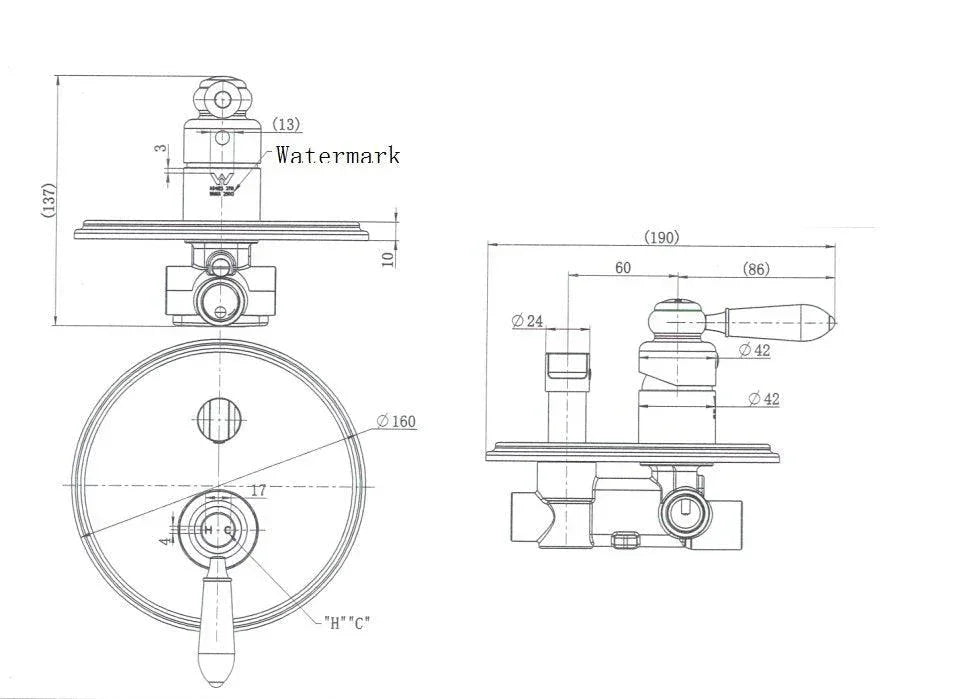 Bordeaux Wall Diverter Mixer - Ideal Bathroom CentreBOR009BNBrushed Nickel