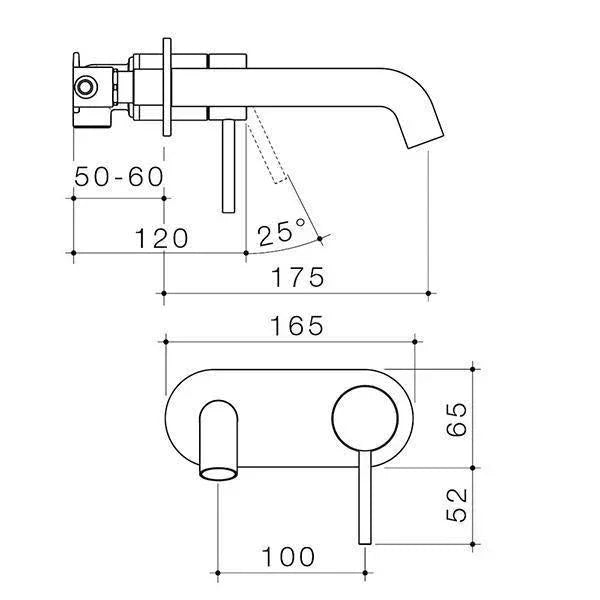 Caroma Liano II 175mm Wall Basin/Bath Mixer - Ideal Bathroom Centre96345C6AChrome