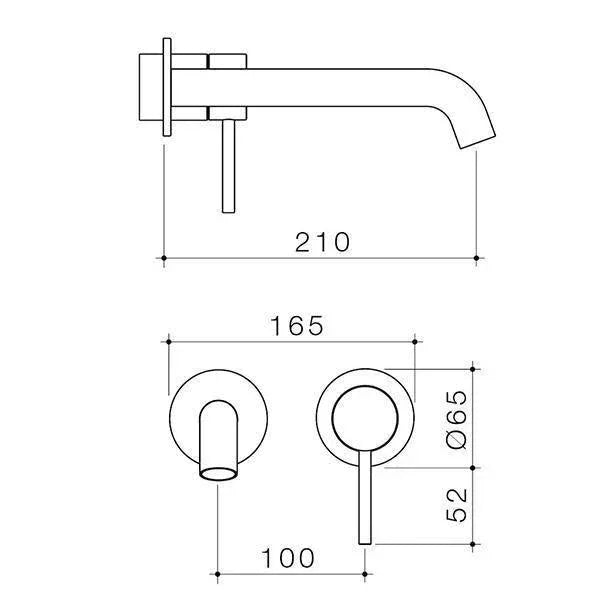 Caroma Liano II 210mm Wall Basin/Bath Mixer - Ideal Bathroom Centre96352C6AChrome