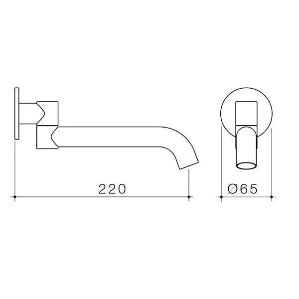 Caroma Liano II 220mm Wall Basin/Bath Swivel Outlet - Ideal Bathroom Centre96376CChrome