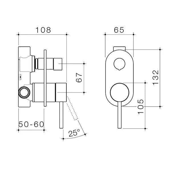 Caroma Liano II Bath/ Shower Diverter Mixer - Ideal Bathroom Centre96366CChrome