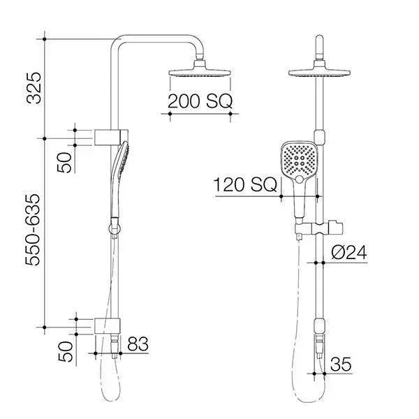 Caroma Luna Multifunction Twin Shower - Ideal Bathroom Centre90383C4EChrome