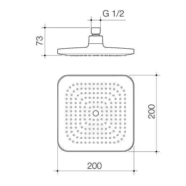 Caroma Luna Overhead Shower Head Only - Ideal Bathroom Centre90386C4EChrome