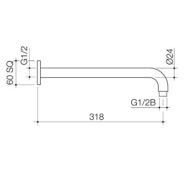 Caroma Luna Right Angle Shower Arm - Ideal Bathroom Centre90390CChrome