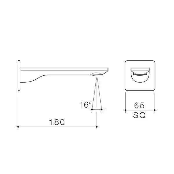 Caroma Urbane II 180mm Basin/Bath Outlet-Square Cover Plate - Ideal Bathroom Centre99666GM6AGun Metal