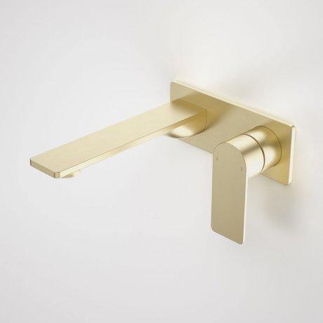 Caroma Urbane II 180mm Wall Basin/ Bath Mixer-Square Cover Plate - Ideal Bathroom Centre99632BB6ABrushed Brass