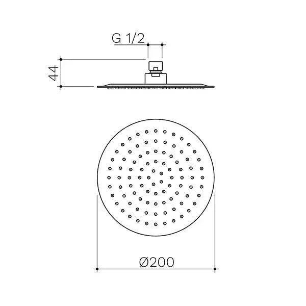 Caroma Urbane II 200mm Round Rain Shower Rose - Ideal Bathroom Centre99663GM4EGun Metal