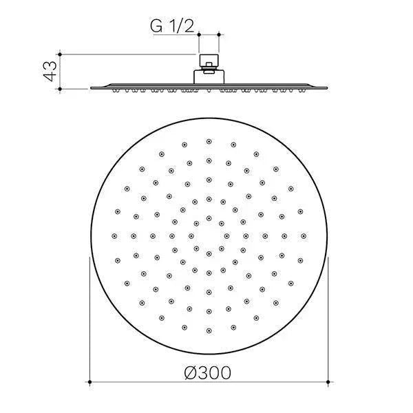 Caroma Urbane II 300mm Round Rain Shower Rose - Ideal Bathroom Centre99634GM3AGun Metal