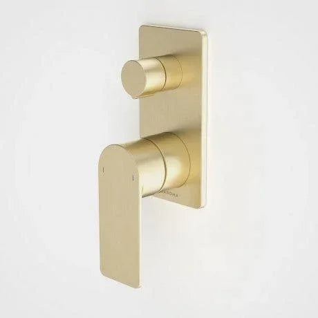 Caroma Urbane II Bath/ Shower Mixer With Diverter-Retangular Cover Plate - Ideal Bathroom Centre99657BBBrushed Brass