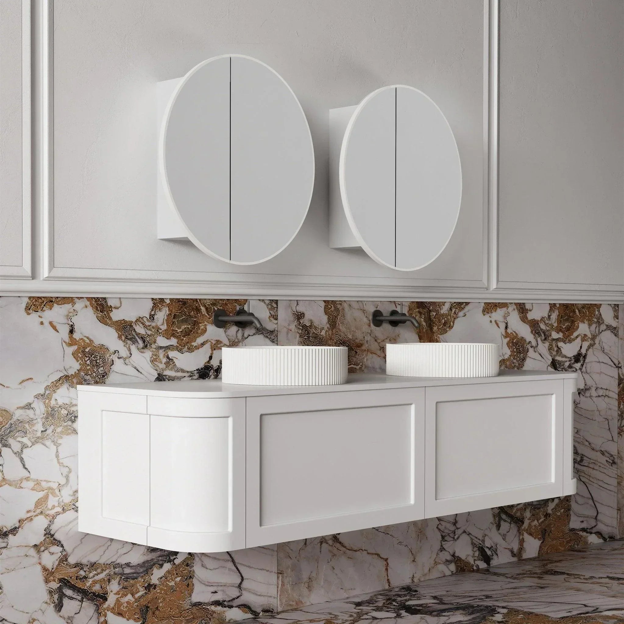 Cassa Design Auris Round Shaving Cabinet - Ideal Bathroom CentreAURIS600MWMatte White600mm