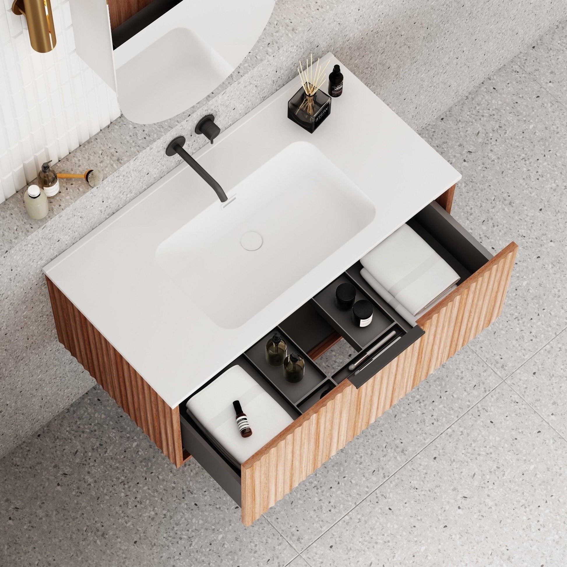 Cassa Design Caputre Wall Hung Vanity - Ideal Bathroom CentreCAP900WH-WALNUT900mmNatural Walnut