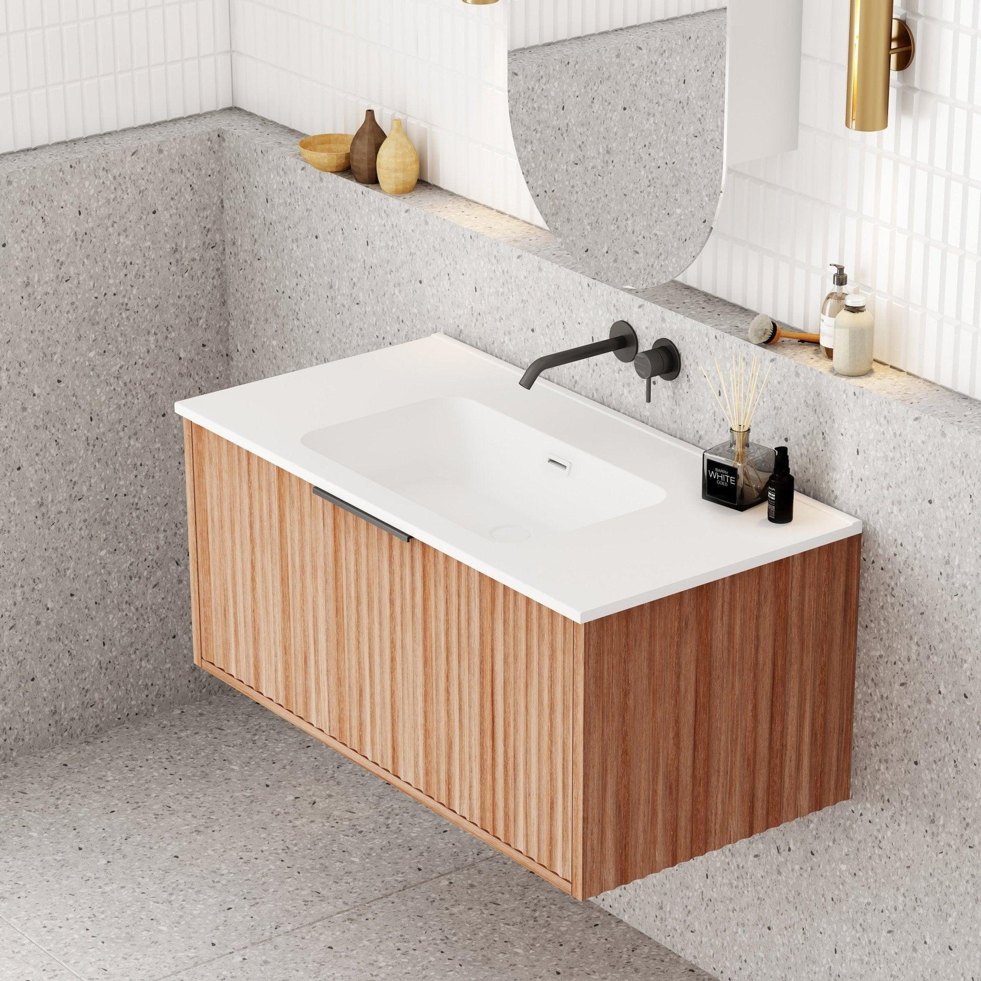 Cassa Design Caputre Wall Hung Vanity - Ideal Bathroom CentreCAP900WH-WALNUT900mmNatural Walnut