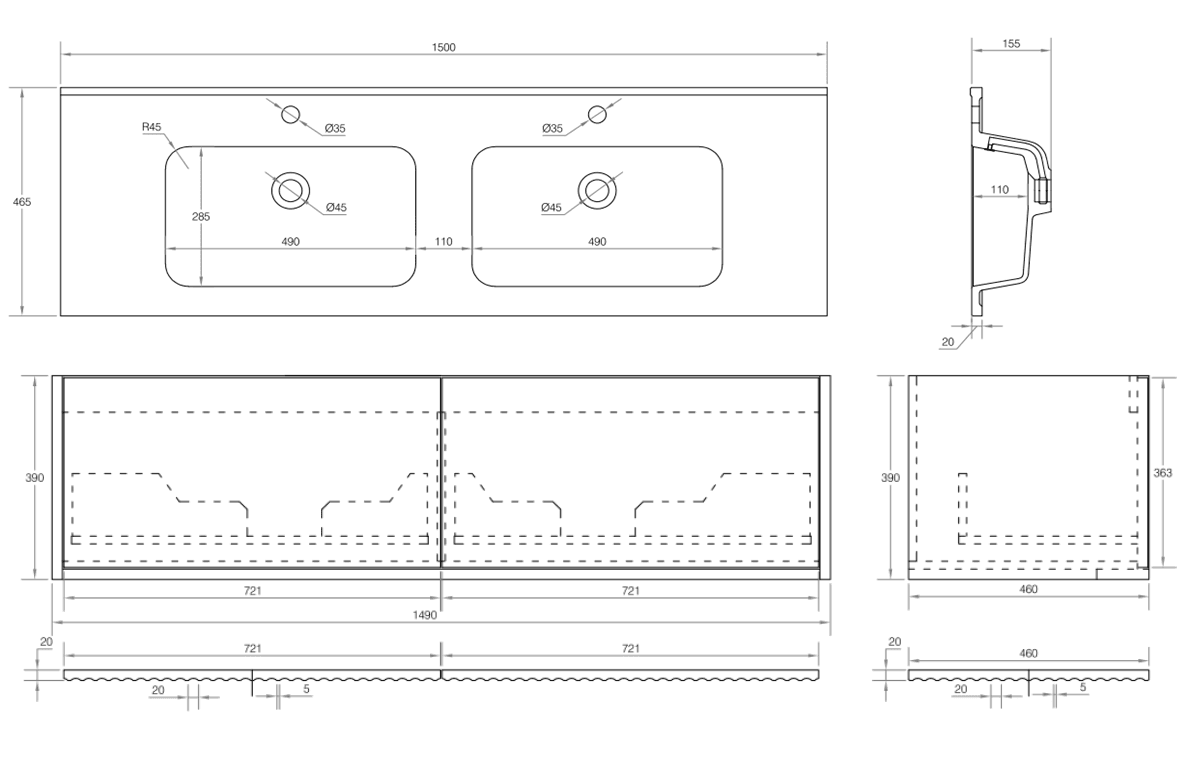 Cassa Design Caputre Wall Hung Vanity - Ideal Bathroom CentreCAP1800WH-OAK1800mmNatural Oak