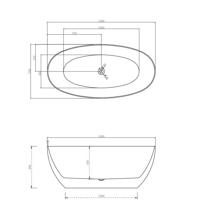 Cassa Design Egg Shell Freestanding Bath-Matte White - Ideal Bathroom CentreBT-ES1500M1500mm